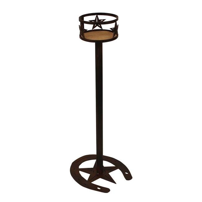 Coast Lamp Manufacturer 17-RA44C Iron Western Star Band Drink Holder with Horseshoe & Star Base