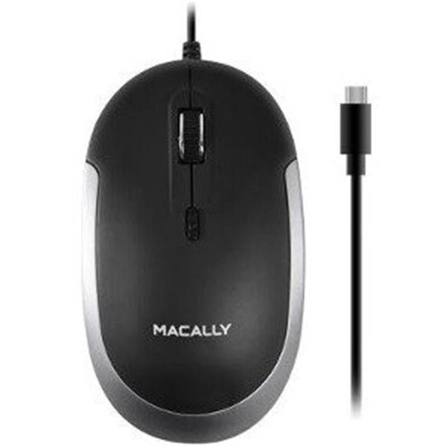 Macally UCDynaMouseSG USB-C Optical Mouse&#44; Black & Gray