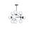 Dainolite DMI-269C-WHBK 9 Light Chandelier&#44; Black Finish with White Glass Balls