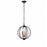 Dainolite KAR-143C-BK 3 Light Chandelier&#44; Matte Black with Vintage Bronze Cluster