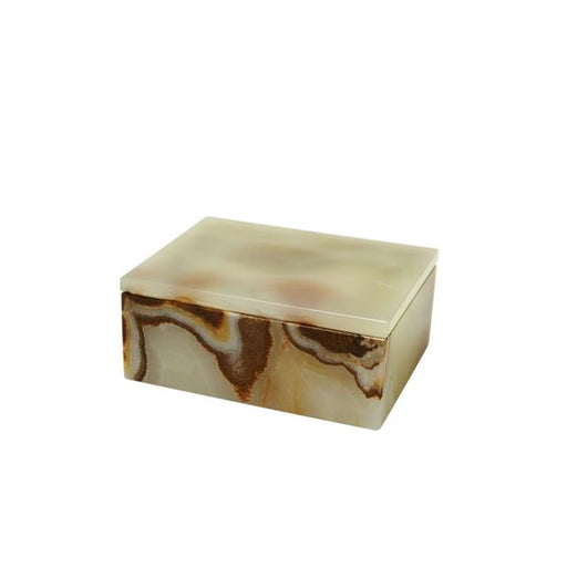 Marble Crafter BX45-LG 5 in. Rectangular Asteria Keepsake Box&#44; Light Green Onyx