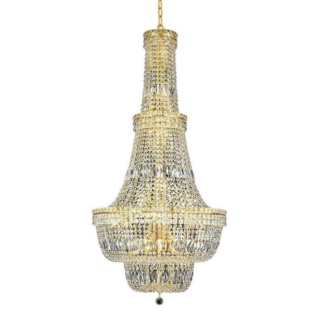 Elegant Lighting V2528G28G-SS 56 x 28 in. Tranquil 34 Light Gold Chandelier