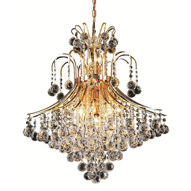 Elegant Lighting V8003D25G-EC 31 x 25 in. Touareg 15 Light Gold Chandelier