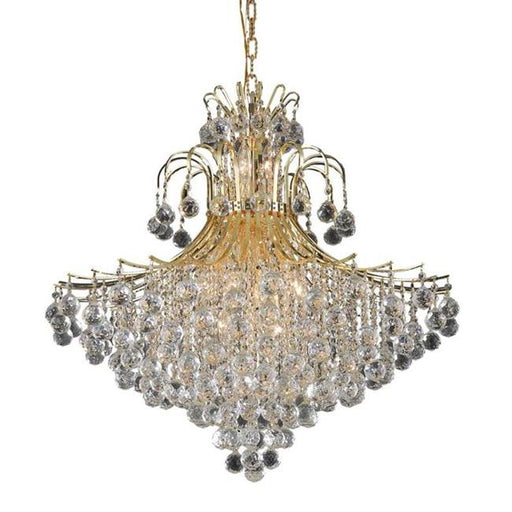 Elegant Lighting V8005G31G-SS 35 x 31 in. Touareg 15 Light Gold Chandelier