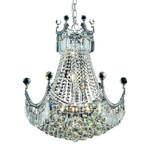 Elegant Lighting V8949D20C-SS 28 x 20 in. Corona 9 Light Chrome Chandelier