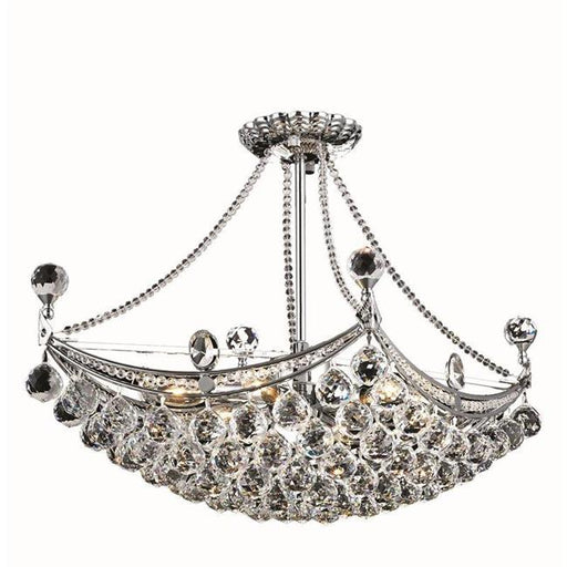 Elegant Lighting V9800D24C-SS Corona 6 Light Chrome Chandelier