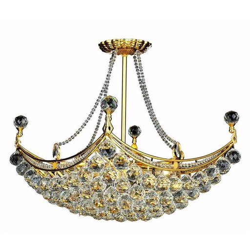 Elegant Lighting V9800D28G-EC Corona 8 Light Gold Chandelier