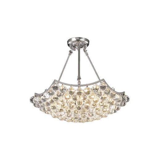 Elegant Lighting V9802D22C-SS 17 x 22 in. Corona 6 Light Chrome Chandelier