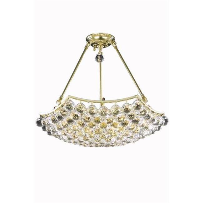 Elegant Lighting V9802D22G-EC 17 x 22 in. Corona 6 Light Gold Chandelier