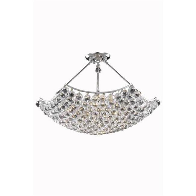 Elegant Lighting V9802D30C-EC 18 x 30 in. Corona 8 Light Chrome Chandelier