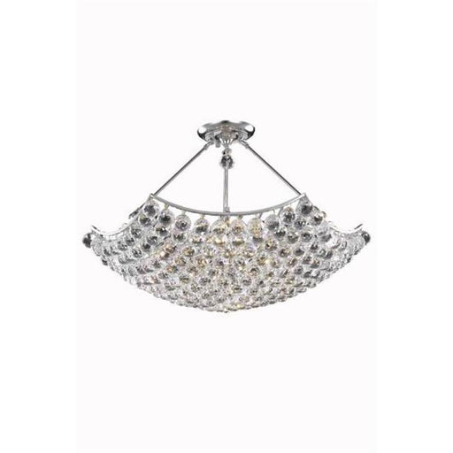 Elegant Lighting V9802D30C-RC 18 x 30 in. Corona 8 Light Chrome Chandelier