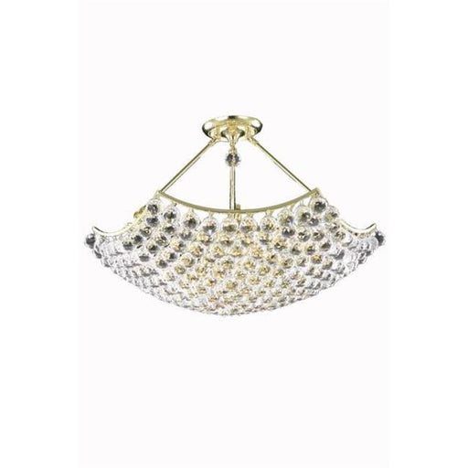 Elegant Lighting V9802D30G-SS 18 x 30 in. Corona 8 Light Gold Chandelier