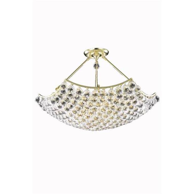 Elegant Lighting V9802D30G-SS 18 x 30 in. Corona 8 Light Gold Chandelier