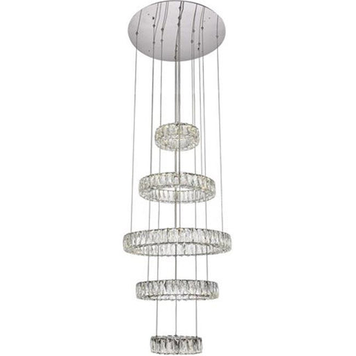 Elegant Lighting 3503G5LC Monroe Integrated Led Chip Light Chrome Chandelier