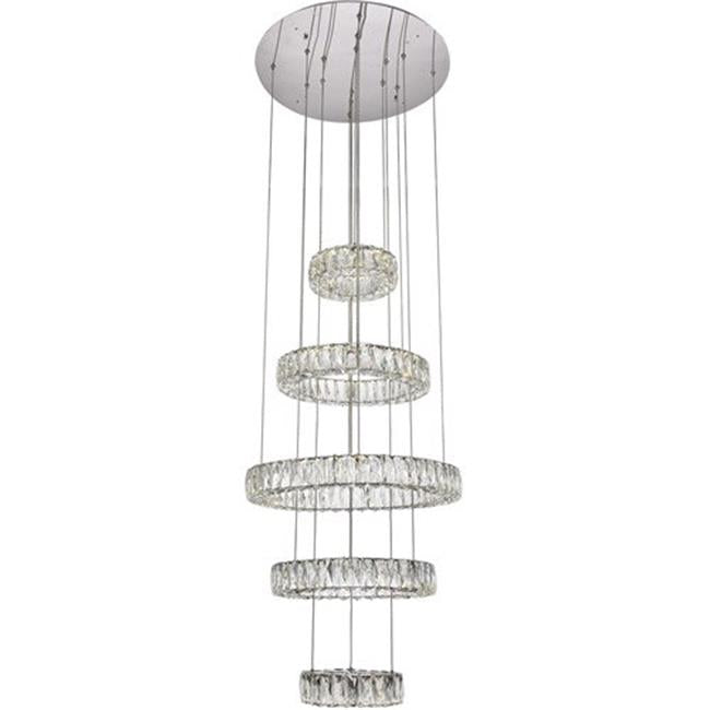 Elegant Lighting 3503G5LC Monroe Integrated Led Chip Light Chrome Chandelier
