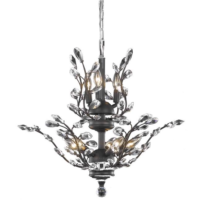 Elegant Lighting V2011D21DB-SA 22 x 21 in. Orchid 8 Light Dark Bronze Chandelier