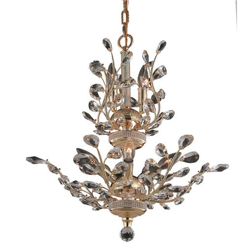 Elegant Lighting V2011D21G-SS 22 x 21 in. Orchid 8 Light Gold Chandelier