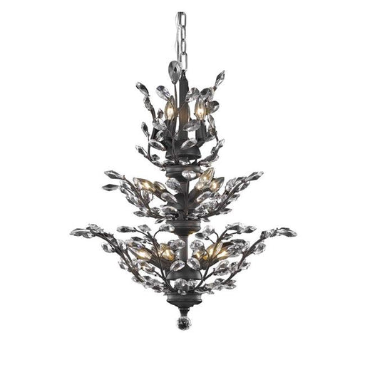 Elegant Lighting V2011D27DB-EC 27 x 27 in. Orchid 13 Light Dark Bronze Chandelier