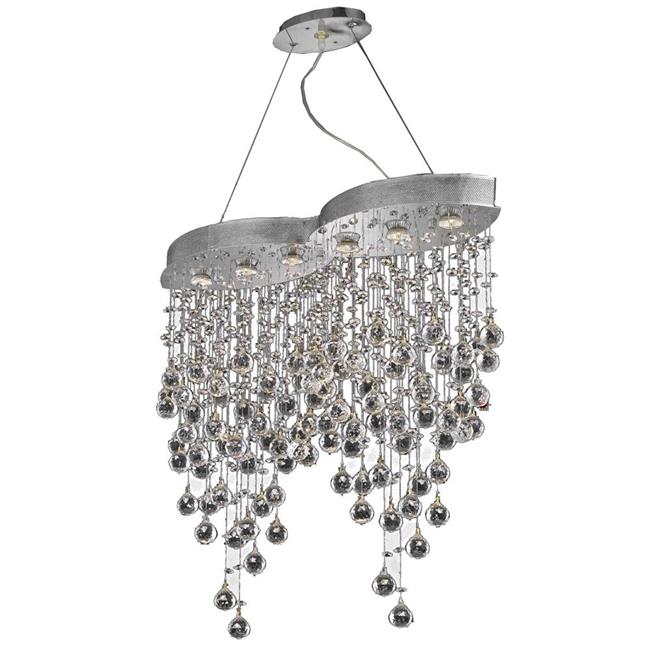 Elegant Lighting V2025D33C-RC Galaxy 6 Light Chrome Chandelier