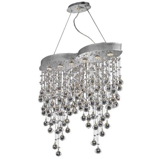 Elegant Lighting V2025D33C-SS Galaxy 6 Light Chrome Chandelier