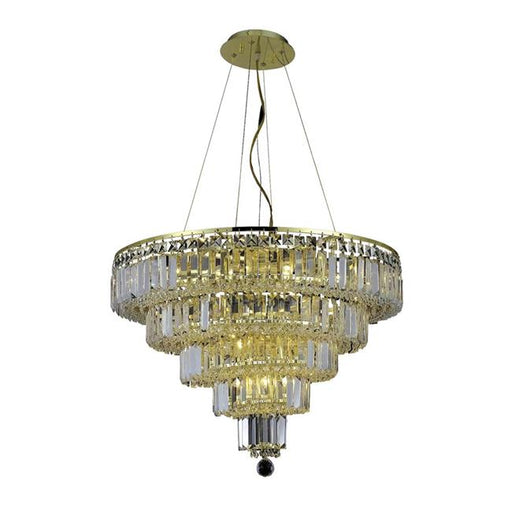 Elegant Lighting V2036D26G-RC 20 x 26 in. Maxime 14 Light Gold Chandelier