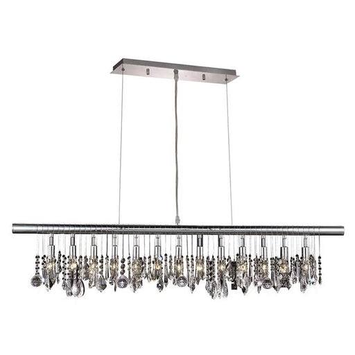 Elegant Lighting V3100D48C-RC 10 x 48 in. Chorus Line 13 light Chrome Chandelier - Royal Cut Crystals