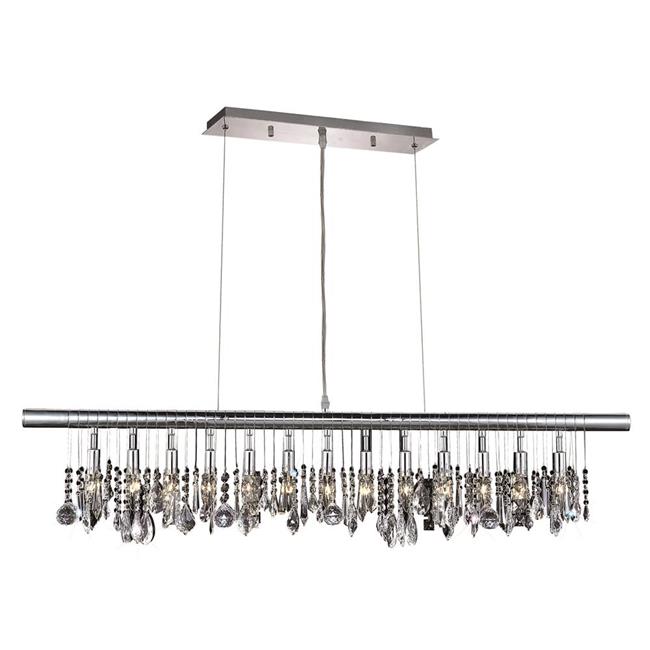 Elegant Lighting V3100D48C-RC 10 x 48 in. Chorus Line 13 light Chrome Chandelier - Royal Cut Crystals