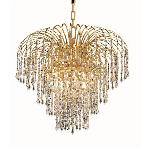 Elegant Lighting V6801D21G-EC 18 x 21 in. Falls 6 light Gold Chandelier - Elegant Cut Crystals