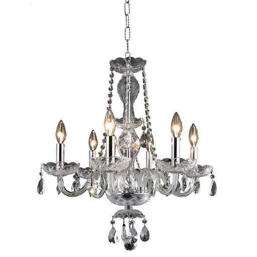 Elegant Lighting V7836D20C-RC 22 x 20 in. Princeton 6 light Chrome Chandelier - Royal Cut Crystals