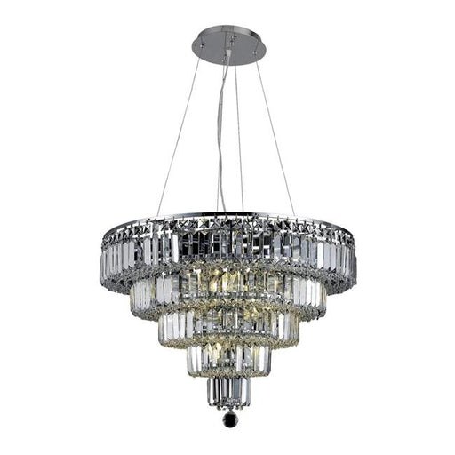 Elegant Lighting V2036D26C-GT-SS 20 x 26 in. Maxime 14 light Chrome Chandelier - Swarovski Elements Crystals