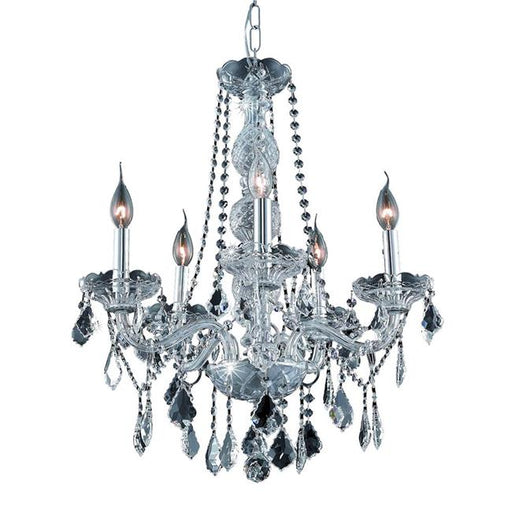 Elegant Lighting V7855D21C-GT-RC 26 x 21 in. Verona 5 light Chrome Chandelier - Royal Cut Crystals