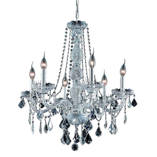 Elegant Lighting V7856D24C-GT-RC 28 x 24 in. Verona 6 light Chrome Chandelier - Royal Cut Crystals