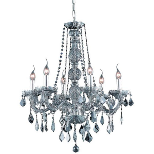 Elegant Lighting V7856D24SS-SS-SS 28 x 24 in. Verona 6 light Silver Shade Chandelier - Swarovski Elements Crystals