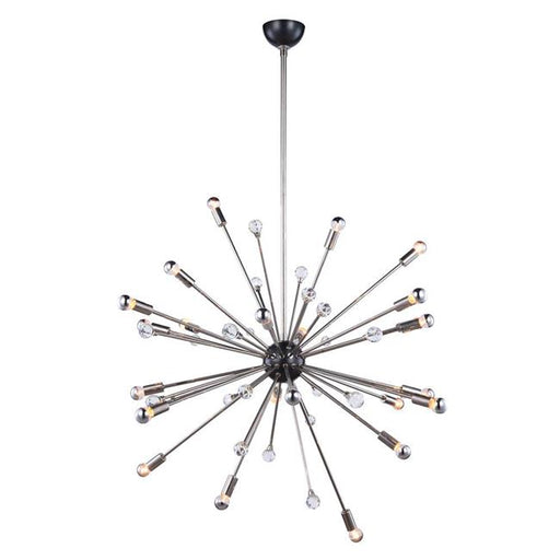 Elegant Lighting 1515G36PN 70 x 36 in. Nebula 24 light Polished Nickel & Bronze Chandelier - Royal Cut Crystals
