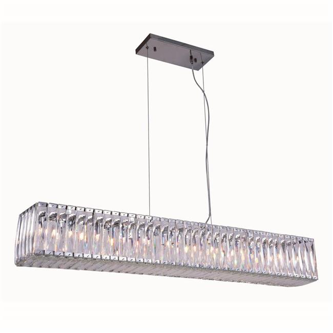 Elegant Lighting 2117G48C-RC 7 x 7.5 x 47.7 in. Cuvette 11 light Chrome Chandelier - Royal Cut Crystals