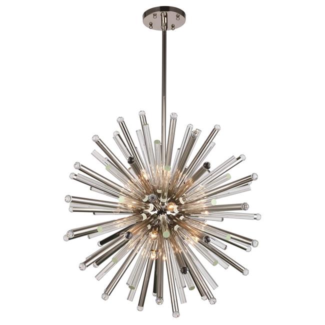 Elegant Lighting 1141G36PN 36 x 36 in. Maxwell 21 light Polished Nickel Chandelier - Royal Cut Crystals