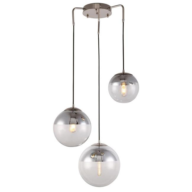 Elegant Lighting 1142D23PN 48 x 23 in. Beckett 3 light Polished Nickel Chandelier