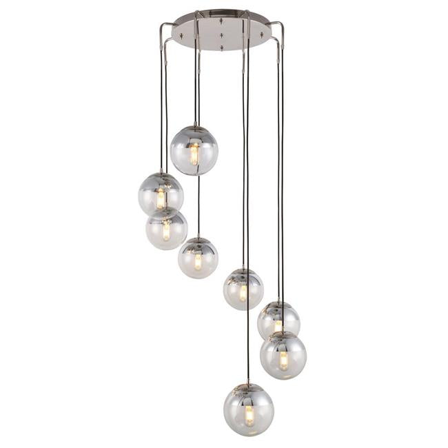 Elegant Lighting 1142D30PN 9 x 30 in. Beckett 8 light Polished Nickel Chandelier