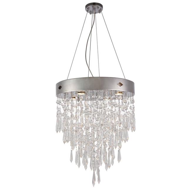 Elegant Lighting 3003D20C-RC 26 x 20 in. Granada 4 light Chrome Chandelier - Royal Cut Crystals