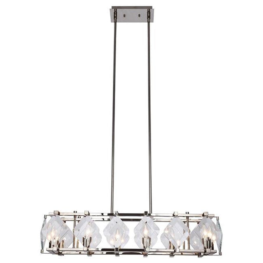 Elegant Lighting 4001D35PN 7.5 x 10.5 x 35 in. Endicott 8 light Polished Nickel Clear Glass Chandelier