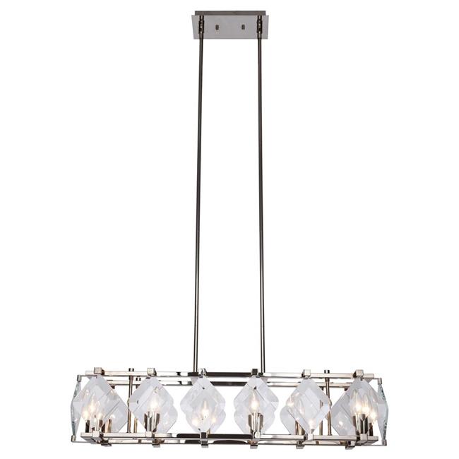 Elegant Lighting 4001D35PN 7.5 x 10.5 x 35 in. Endicott 8 light Polished Nickel Clear Glass Chandelier