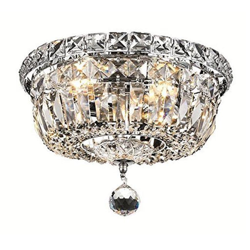 Elegant Lighting V2528F10C-EC Tranquil 4 Light Flush Mount&#44; Elegant Cut Crystals - Chrome