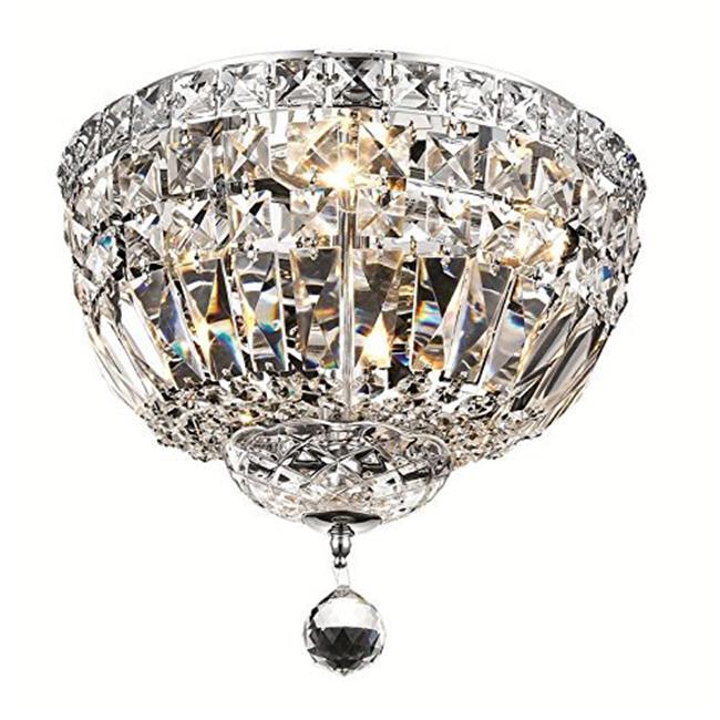 Elegant Lighting V2528F12C-SS Tranquil 4 Light Flush Mount&#44; Swarovski Elements Crystals - Chrome