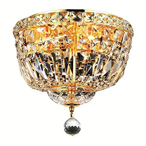 Elegant Lighting V2528F12G-SA Tranquil 4 Light Flush Mount&#44; Spectra Swarovski Crystals - Gold