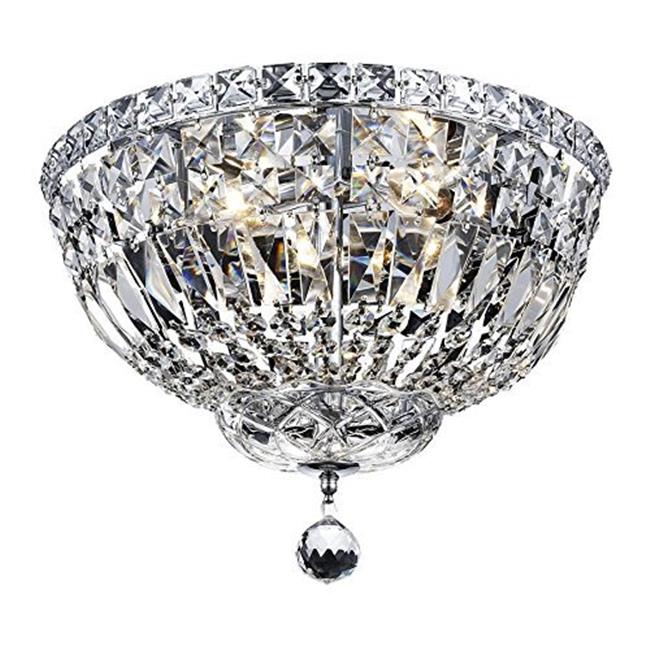 Elegant Lighting V2528F14C-SS Tranquil 4 Light Flush Mount&#44; Swarovski Elements Crystals - Chrome
