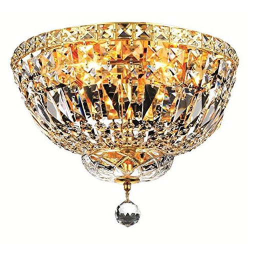 Elegant Lighting V2528F14G-SA Tranquil 4 Light Flush Mount&#44; Spectra Swarovski Crystals - Gold