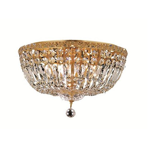 Elegant Lighting V2528F18G-RC Tranquil 8 Light Flush Mount&#44; Royal Cut Crystals - Gold