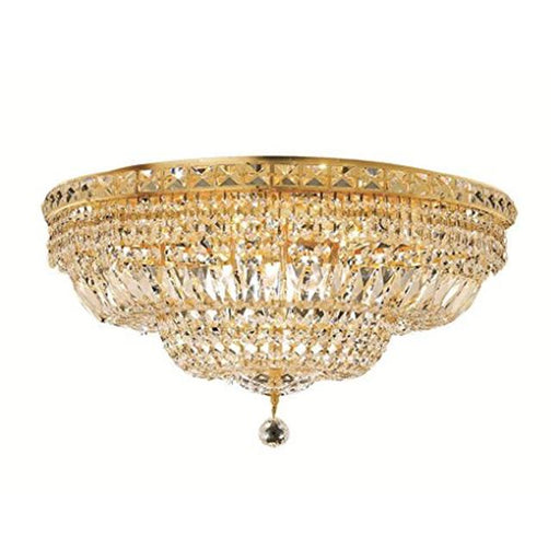 Elegant Lighting V2528F24G-SS Tranquil 12 Light Flush Mount&#44; Swarovski Elements Crystals - Gold