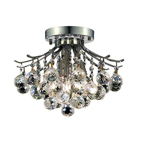 Elegant Lighting V8000F12C-RC Toureg 3 Light Flush Mount&#44; Royal Cut Crystals - Chrome