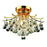 Elegant Lighting V8000F16G-SS Toureg 3 Light Flush Mount&#44; Swarovski Elements Crystals - Gold